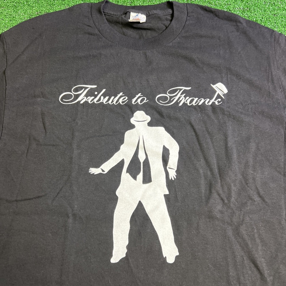 Frank Sinatra Tribute‎ To Frank Black T-Shirt Short Sleeve Mens Size Large